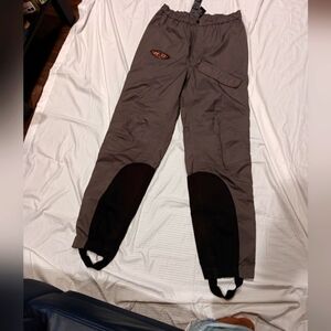 HARLEY DAVIDSON Motorcycle Riding Gear Rain Pants Only Size M Gray Orange